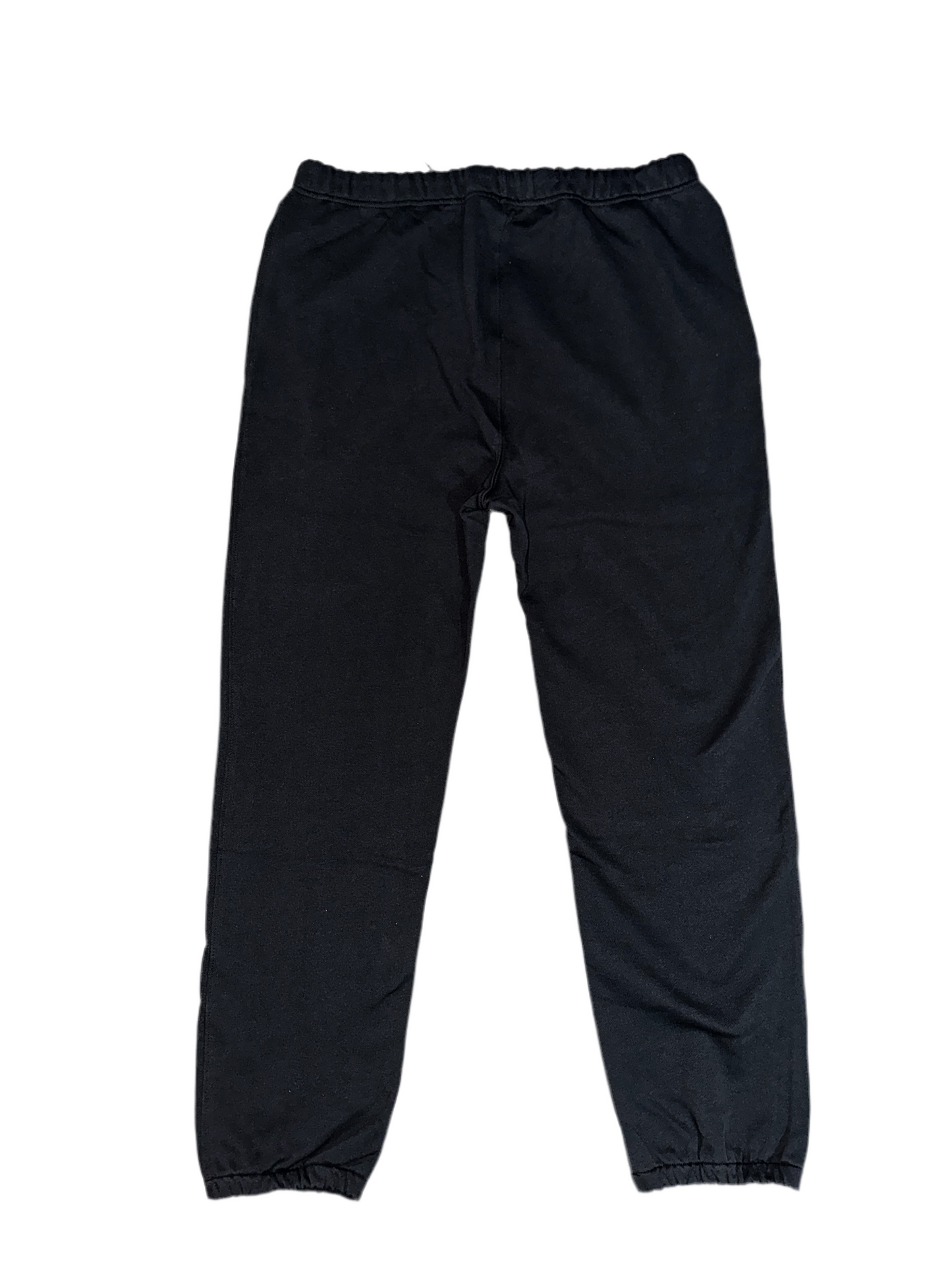 Standard Sweatpant Sample II - White Typography. “S” Patch: Upper Left Knee