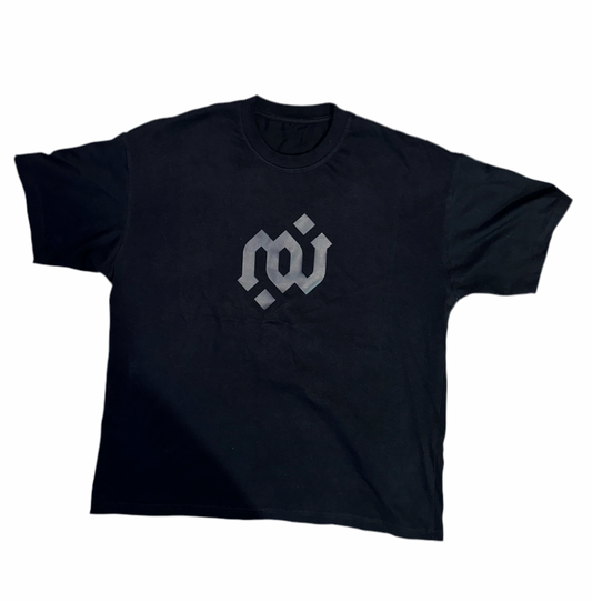 Premium T-Shirt Sample II - Black Logo/Typography. “L”+ “L” Print: Center Chest, Middle Upper Back