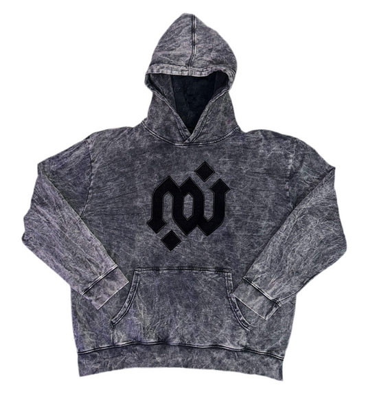 Lightweight Hoodie Sample II - Black Logo “XL” Patch: Center Chest