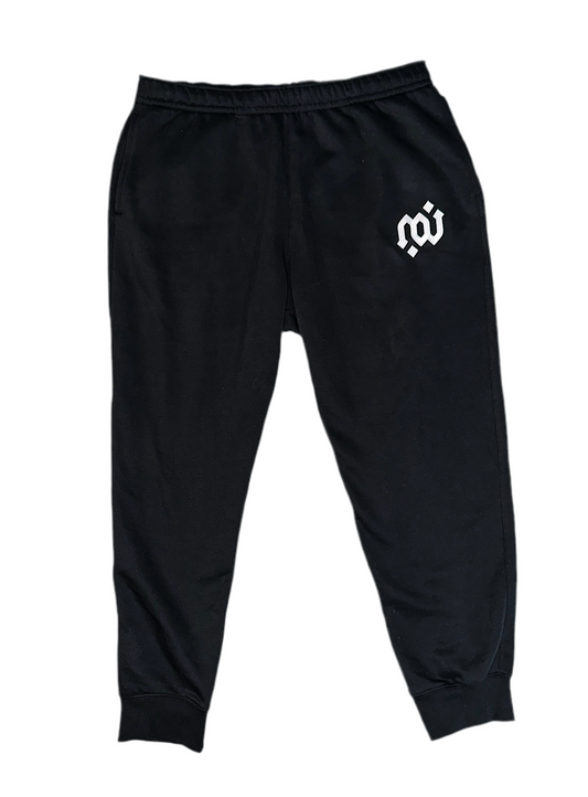 Standard Sweatpant Sample II - White Logo. “S” Patch: Upper Left Quadricep
