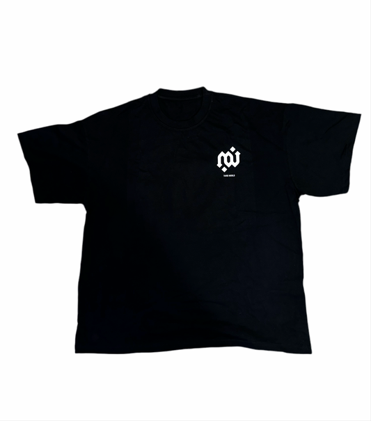 Premium T-Shirt Sample II - White Logo/Typography. “S”+ “L” Print: Heart, Middle Upper Back